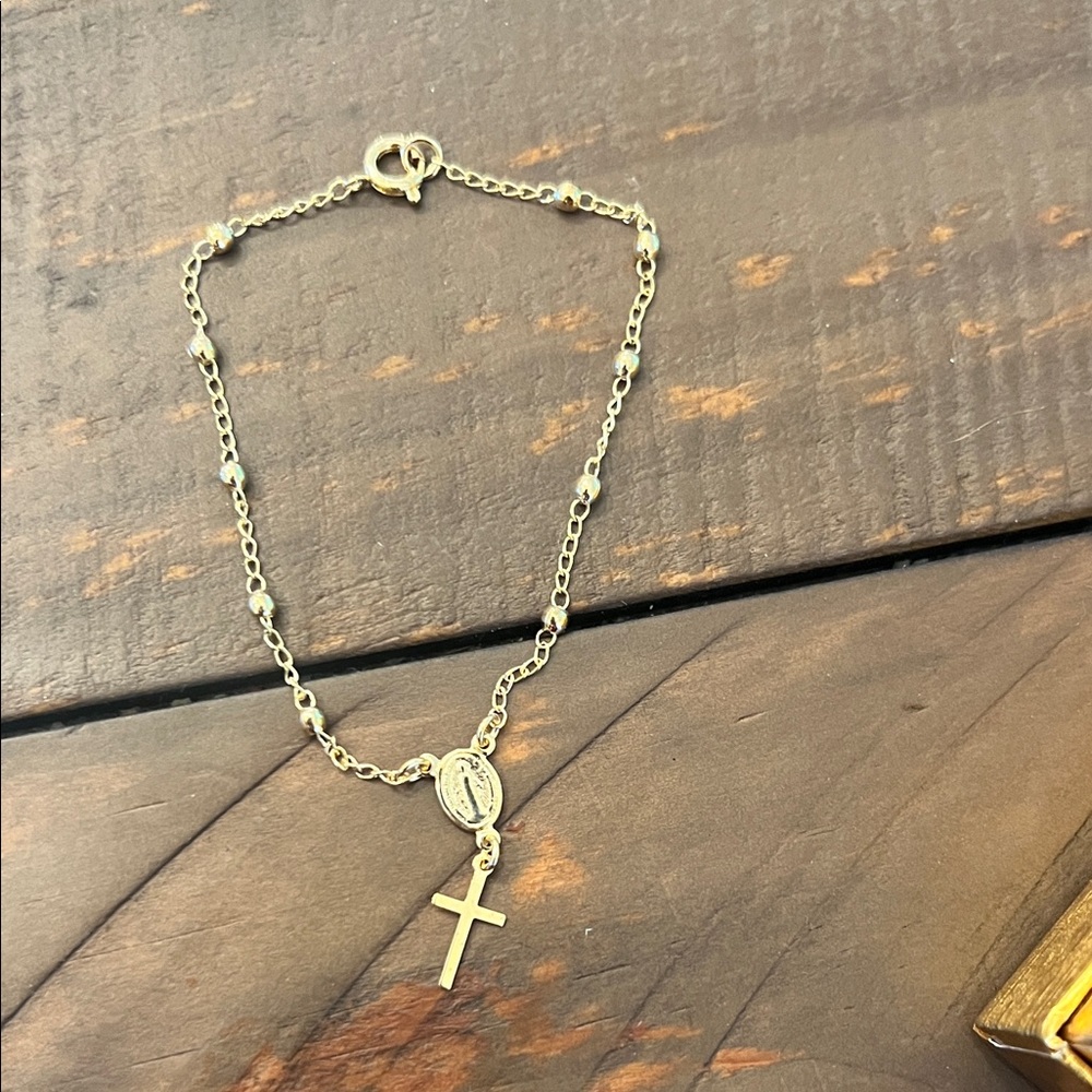 Gold Cross Charm Bracelet